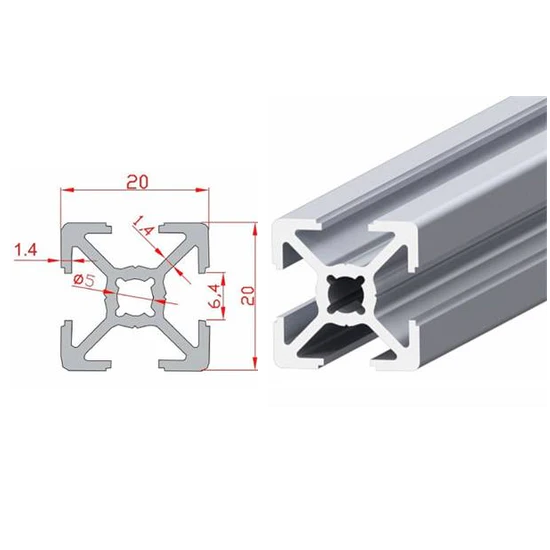20X20 S6 Aliuminis profilis