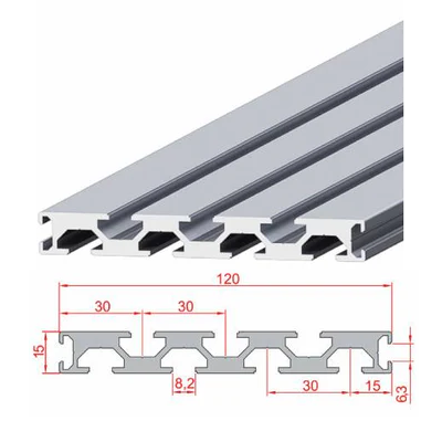 15X120 S8 Paviršinis aliuminio profilis 1m.