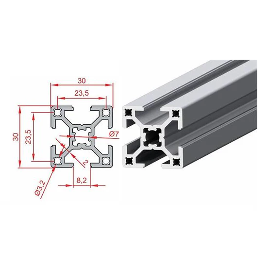 30X30 S8 Aliuminis profilis