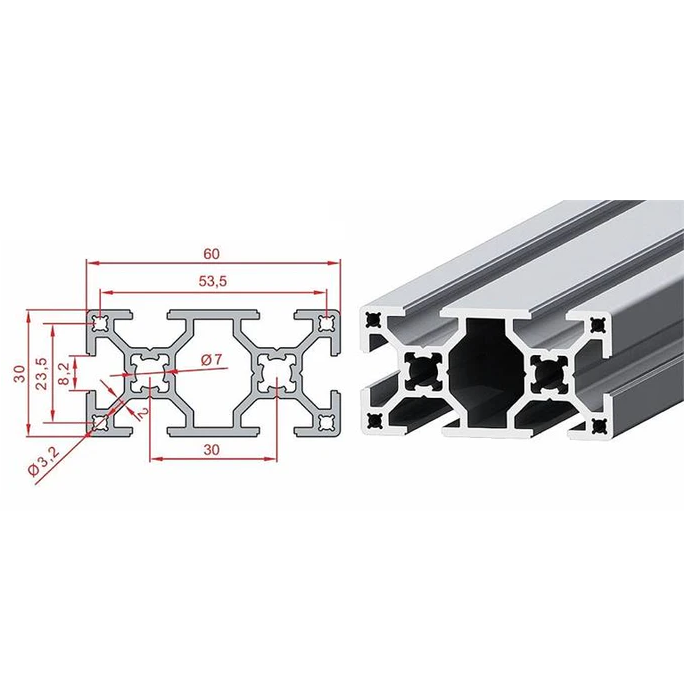 30X60 S8 Aliuminis profilis