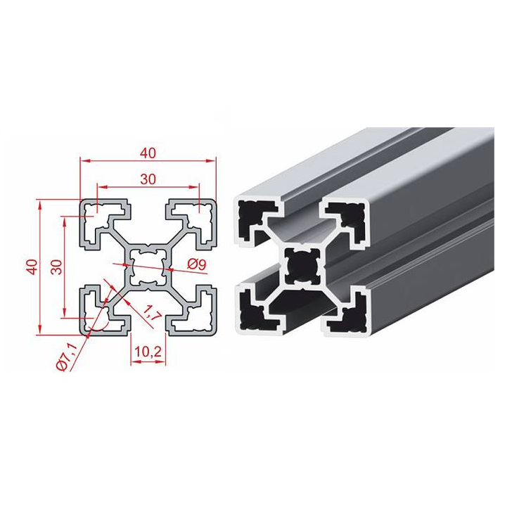 40X40 S10 Aliuminis profilis lengvas