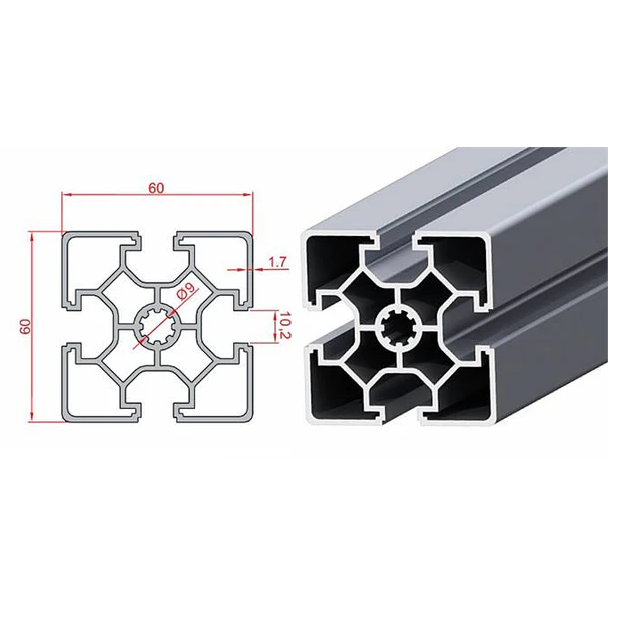 60X60 S10 Aliuminis profilis