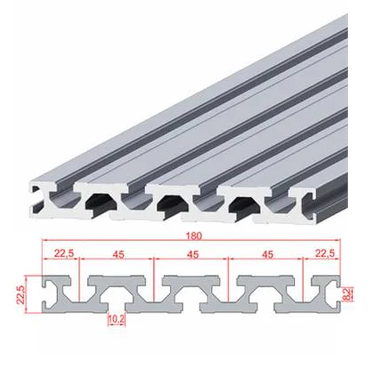 22,5X180 S10 Paviršinis aliuminio profilis 0,5m.