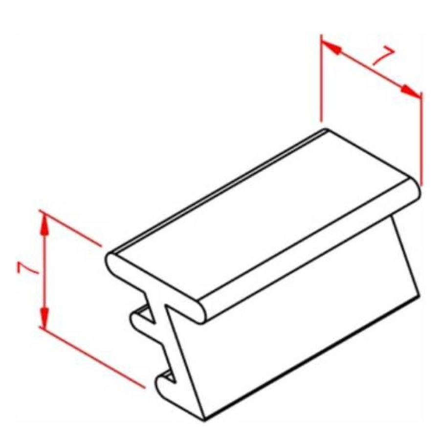 Stiklo sandarikliai 20-25, 6 mm grioveliui, raudoni, 1 m