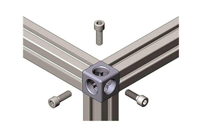 S8 kubinė kampinė jungtis 30x30