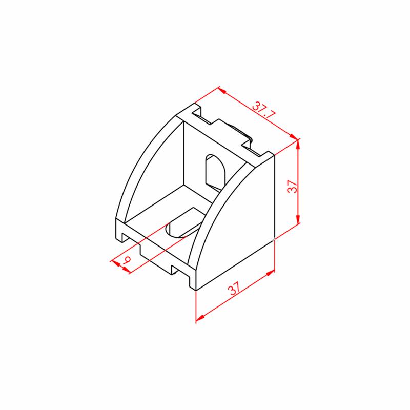S10 Kampinė jungtis plati 40x40