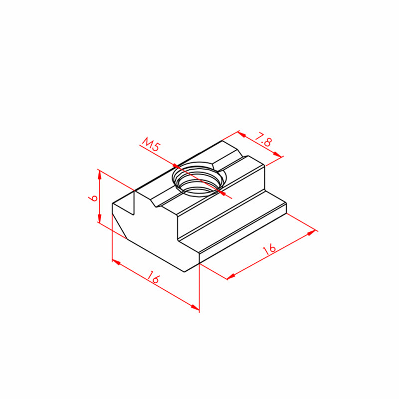 T griovelio veržlė Slot 8 M5
