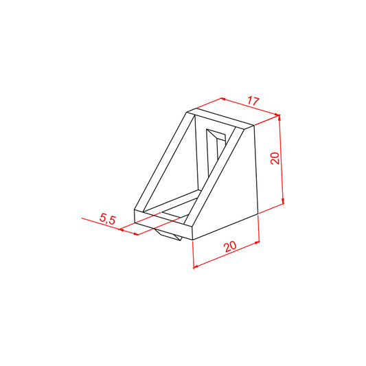 S6 Corner connector wide 20x25