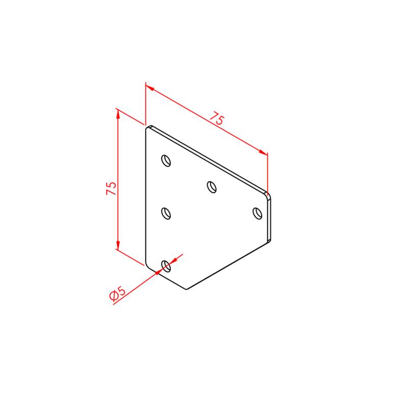 Dviejų krypčių jungties plokštė 20x25