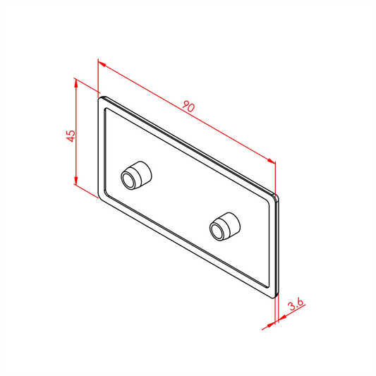 Galinis profilio 45x90 dangtelis