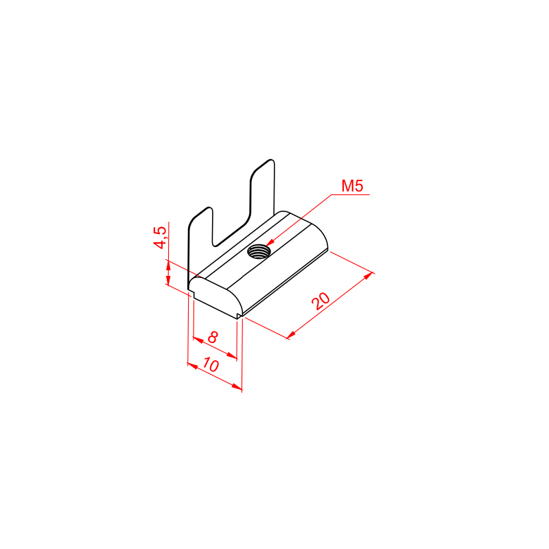 Spring Nut Outboard M5 - Channel 8 (30x30) 