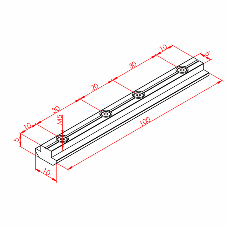 Long T Slot Nut - Slot 6